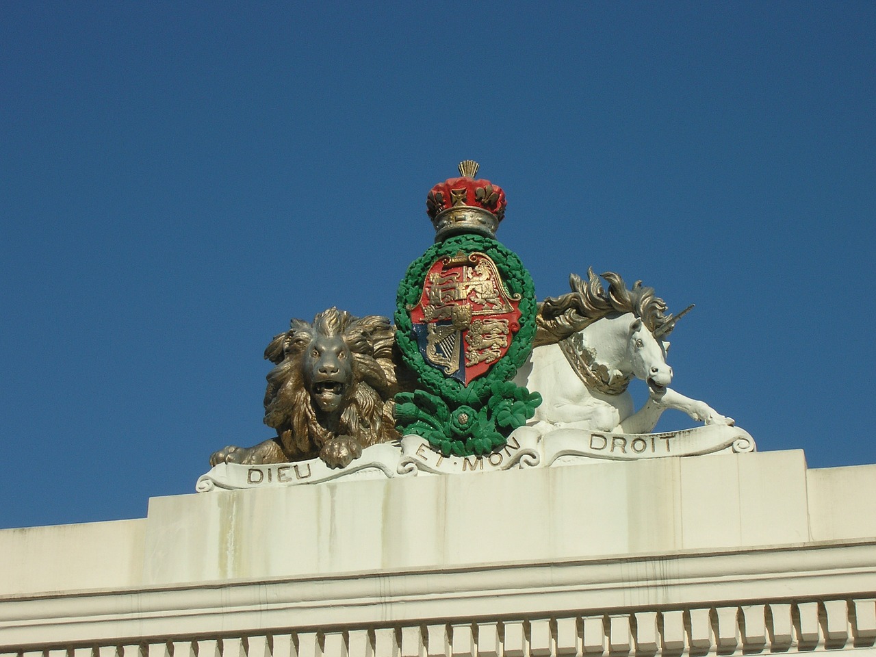 Karališkasis, Emblema, Figūrėlė, Statula, Anglija, Liūtas, Vienaragis, Rankos, Victorian, Heraldika
