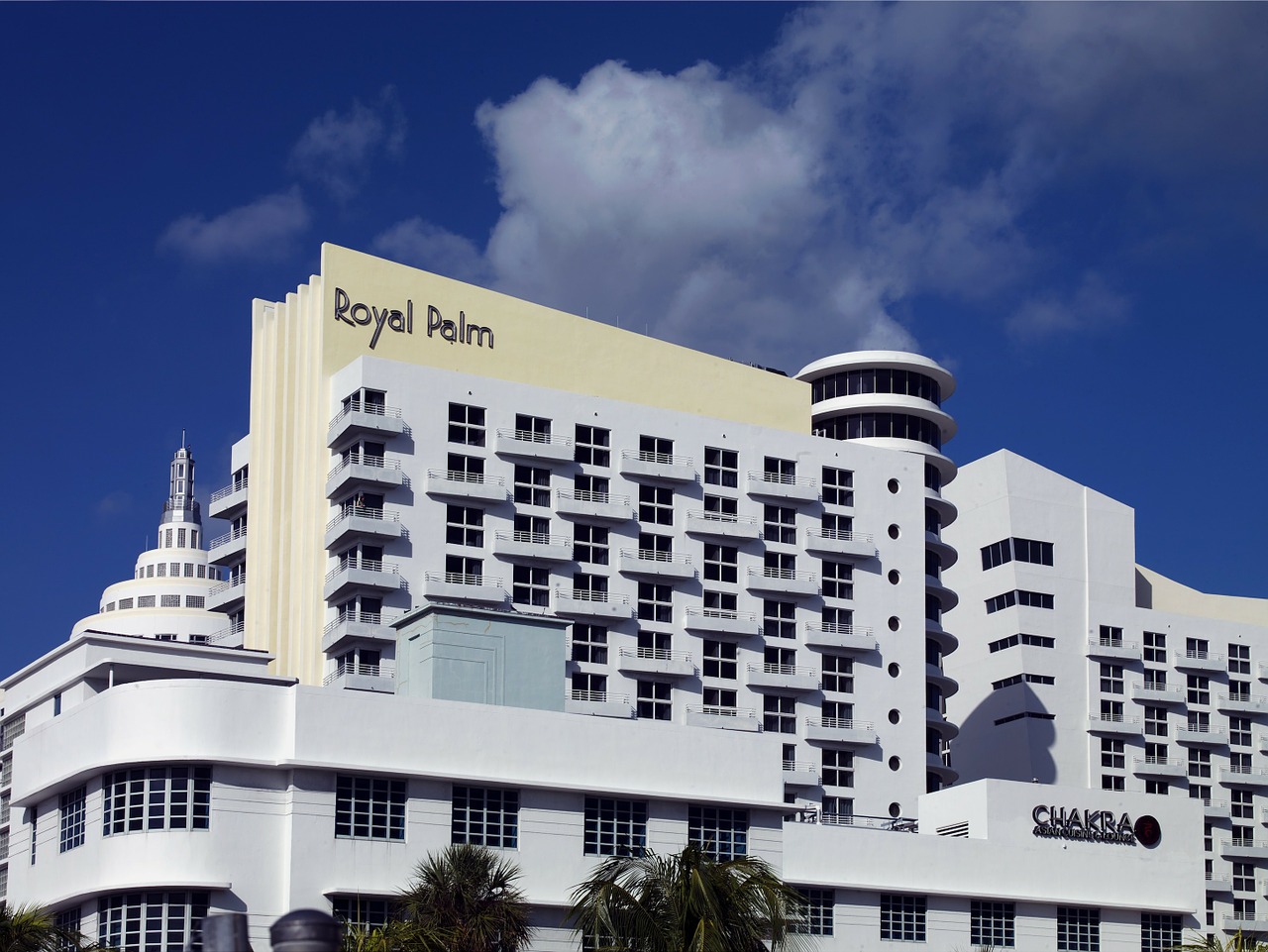 Karališkasis Palmių Viešbutis, Miami, Florida, Miestas, Miestai, Miesto, Architektūra, Art Deco, Dangus, Debesys