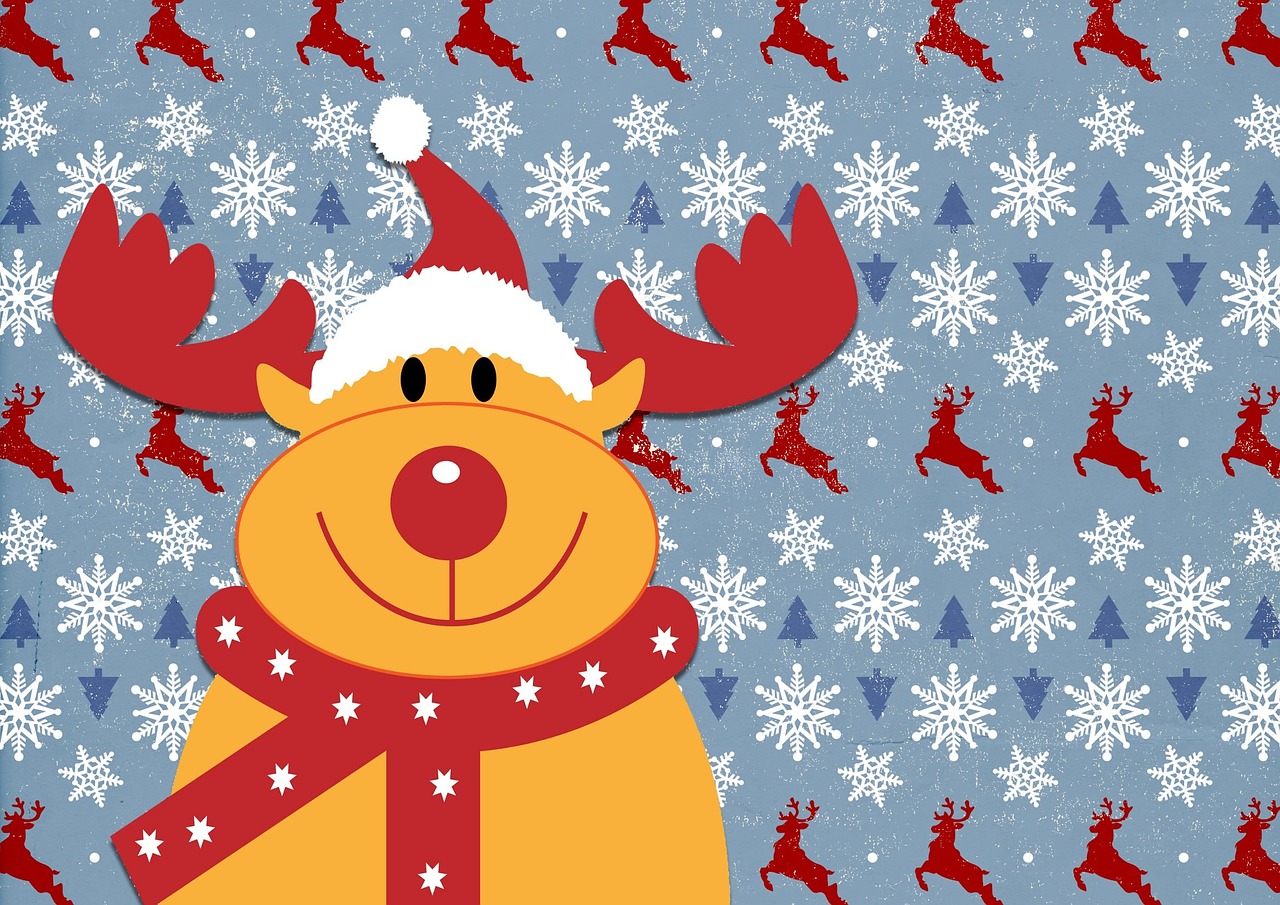 Rudolph, Šiaurės Elniai, Kalėdos, Laimingas, Mielas, Elnias, Animacinis Filmas, Kortelė, Humoras, Piktograma