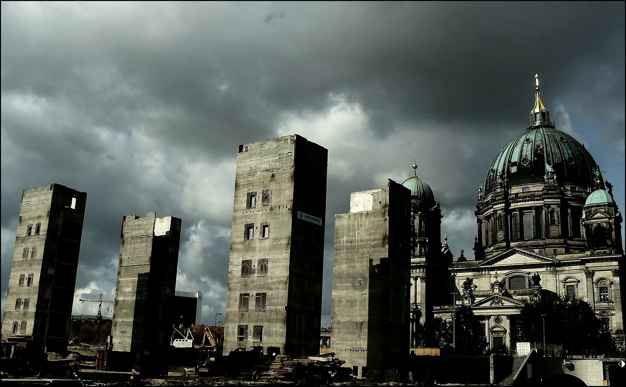 Griuvėsiai, Sugadinti, Respublikos Rūmai, Berlynas, Berlyno Katedra, Senas, Pastatas, Architektūra, Dom, Bažnyčia