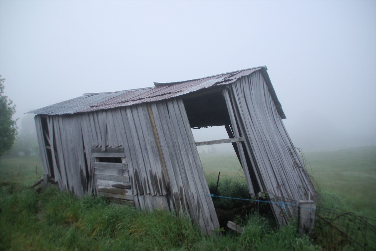 Griuvėsiai, Pastatas, Sunaikinimas, Paliktas, Struktūra, Sunaikintas, Istorinis, Shed, Rūkas, Miglotas