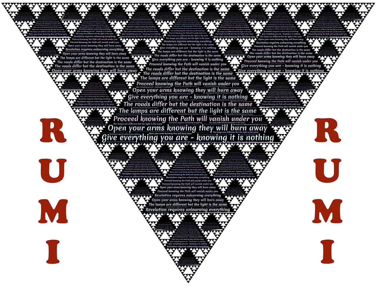 Rumi, Išmintis, Trikampiai, Piramidės, Perspektyva, Frazės, Poezija, Protas, Filosofija, Mintis