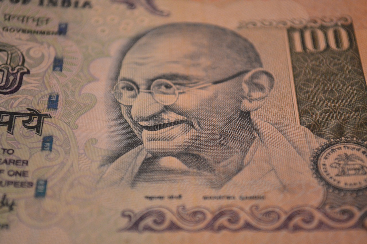 Rupijos, Banknotas, Mahatma Gandhi, Pinigai, Valiuta, Indija, Indijos, Bankininkystė, 100, Ekonominis