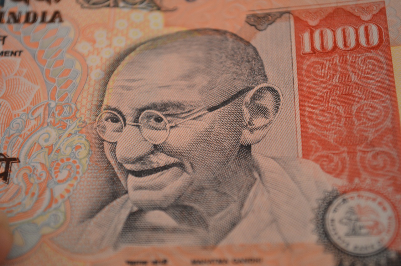 Rupijos, Mahatma Gandhi, Tūkstantis, Banknotas, Sąskaitą, Pinigai, 1000, Indija, Indijos, Valiutos