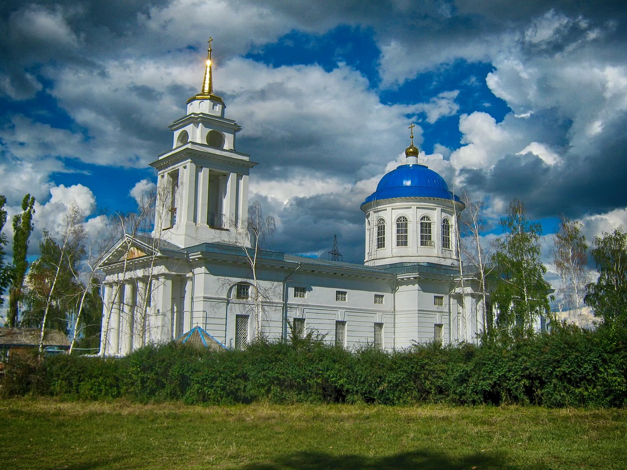 Rusija, Bažnyčia, Dangus, Debesys, Pastatas, Architektūra, Hdr, Kraštovaizdis, Vaizdingas, Vasara