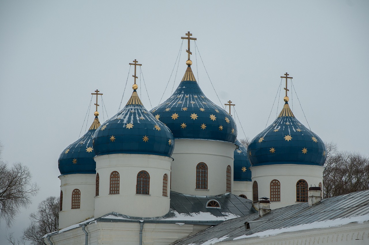 Rusija, Veliki Novgorodas, Ortodoksų Bažnyčia, Vienuolynas, Kupolai, Nemokamos Nuotraukos,  Nemokama Licenzija