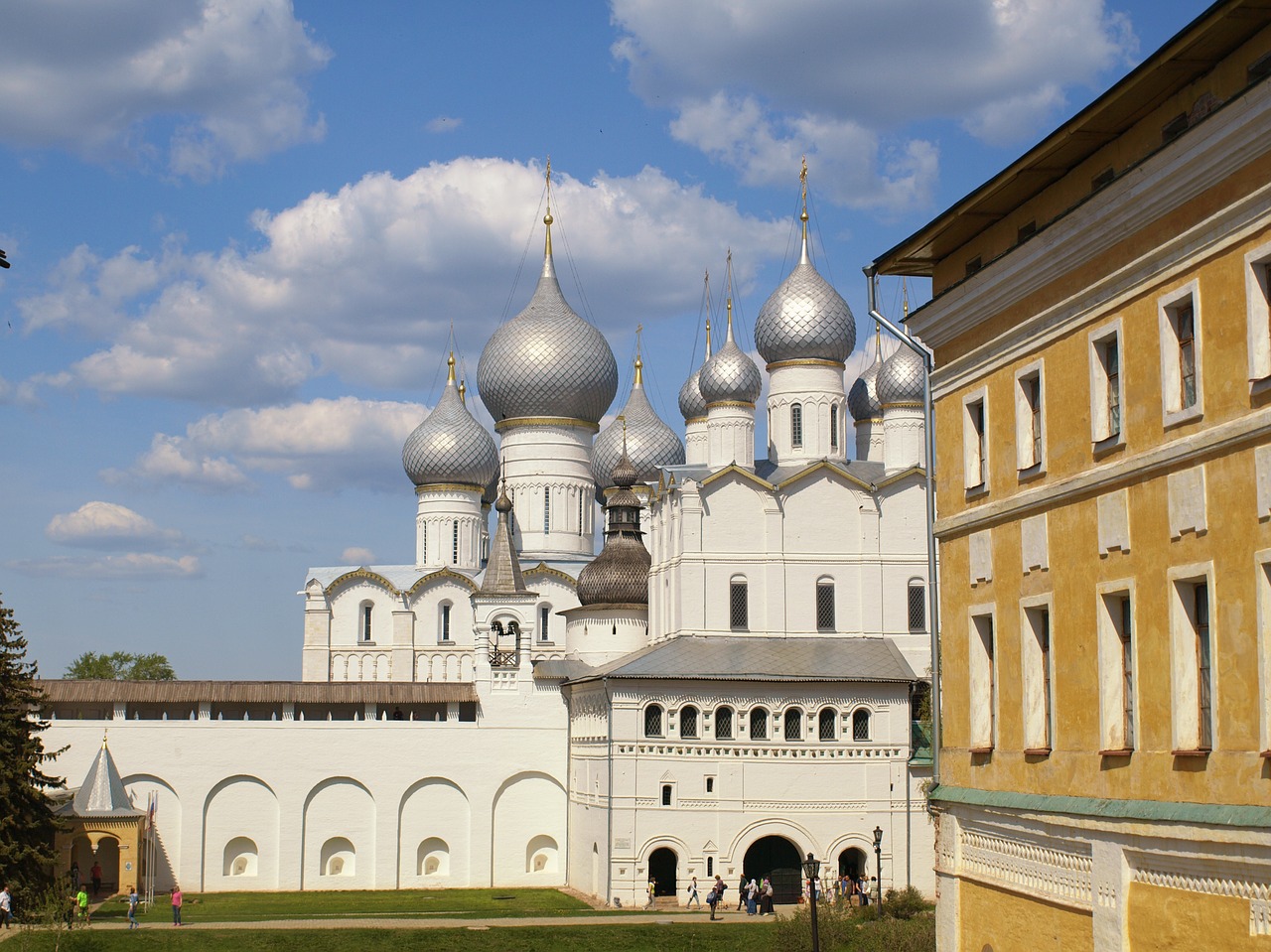 Rusija, Rostovas, Architektūra, Kremlius, Katedra, Kultūra, Senas, Turizmas, Tradicinis, Dangus