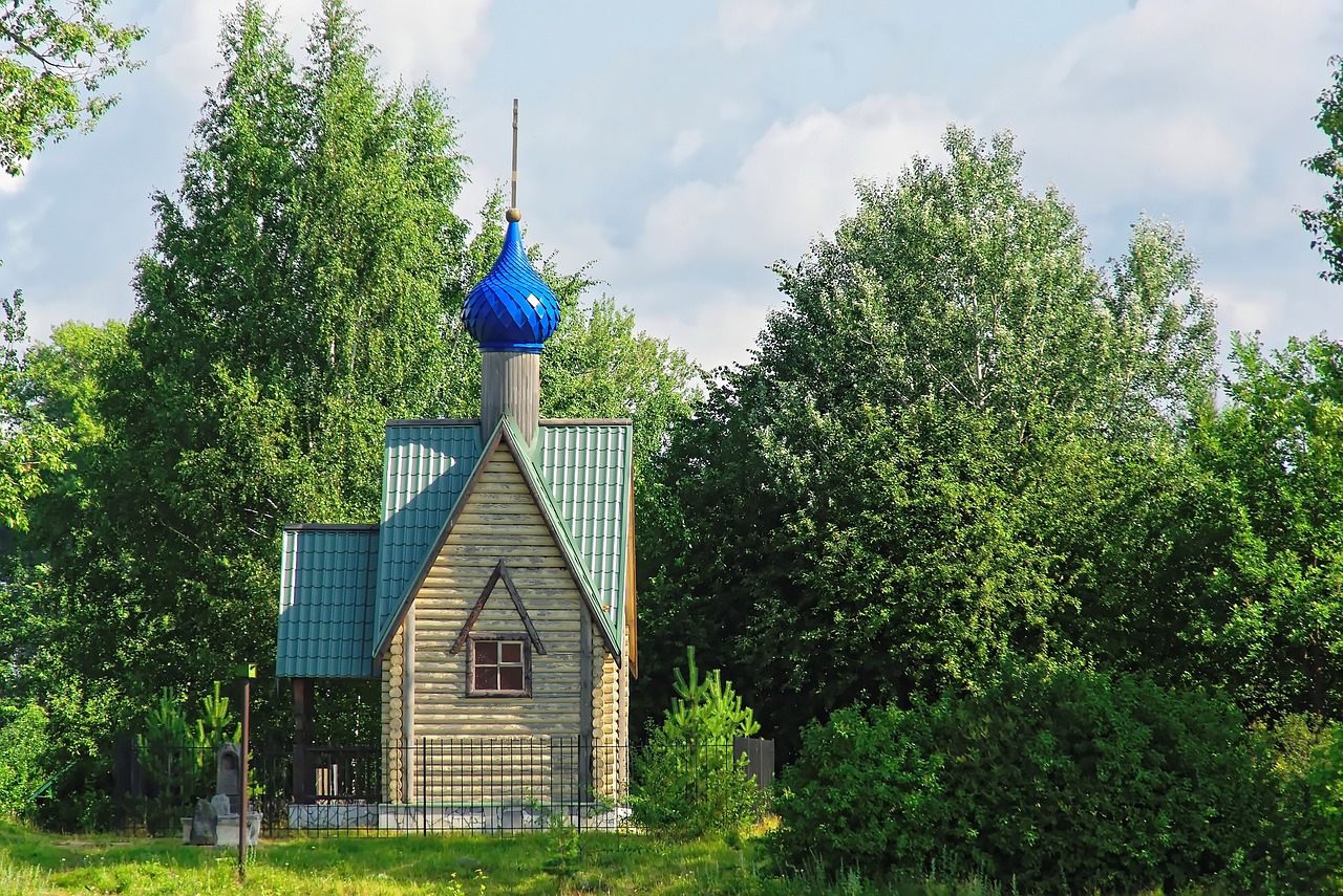 Rusija, Koplyčia, Lemputė, Mėlynas, Rusų Bažnyčia, Ortodoksų Bažnyčia, Religija, Architektūra, Mediena, Nemokamos Nuotraukos