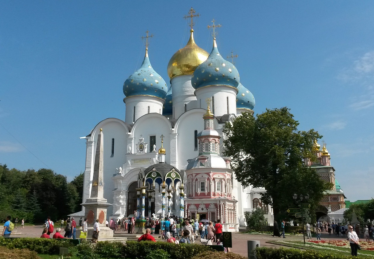 Rusija,  Sergiev Posad,  Trejybė-Sergijus Lavra,  Showplace,  Kupolas,  Dangus,  Ortodoksija,  Architektūra,  Sergijus Iš Radonezh,  Bažnyčia