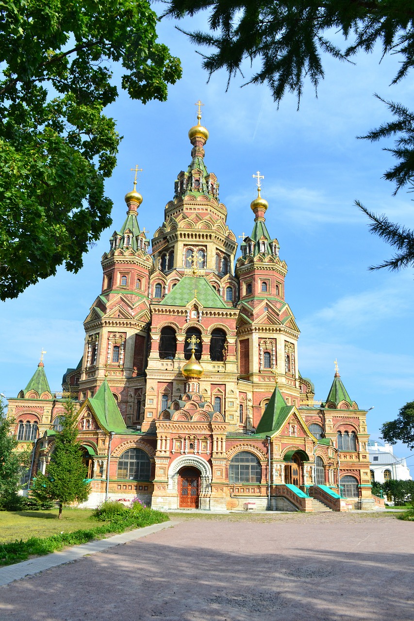 Rusų Bažnyčia, Bažnyčia, Ortodoksas, Rusija, Peterhof, Petrodvorets, Katedra, Rusų, Petrodvorets Peterhof, Nemokamos Nuotraukos