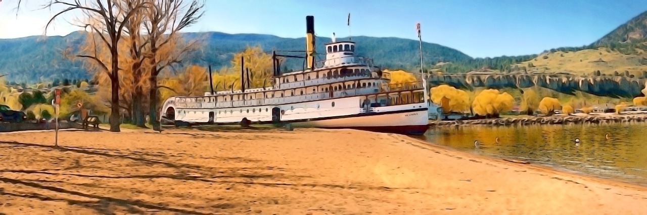 Valtis, Sternwheeler, Papludimys, Penticton, Pietų Okanaganas, Okanaganas, Kritimas, Senovinis, Laivas, Ss Sicamous