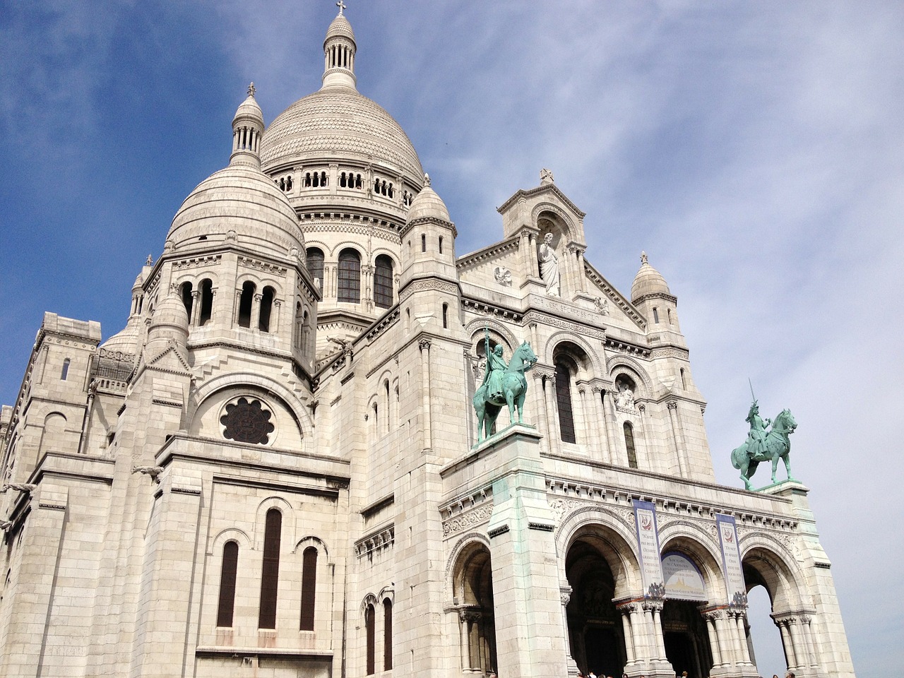 Sacré-Cœur Bazilika, Bazilika, Bažnyčia, Katedra, Katalikų, Paris, France, Europa, Romėnų, Architektūra