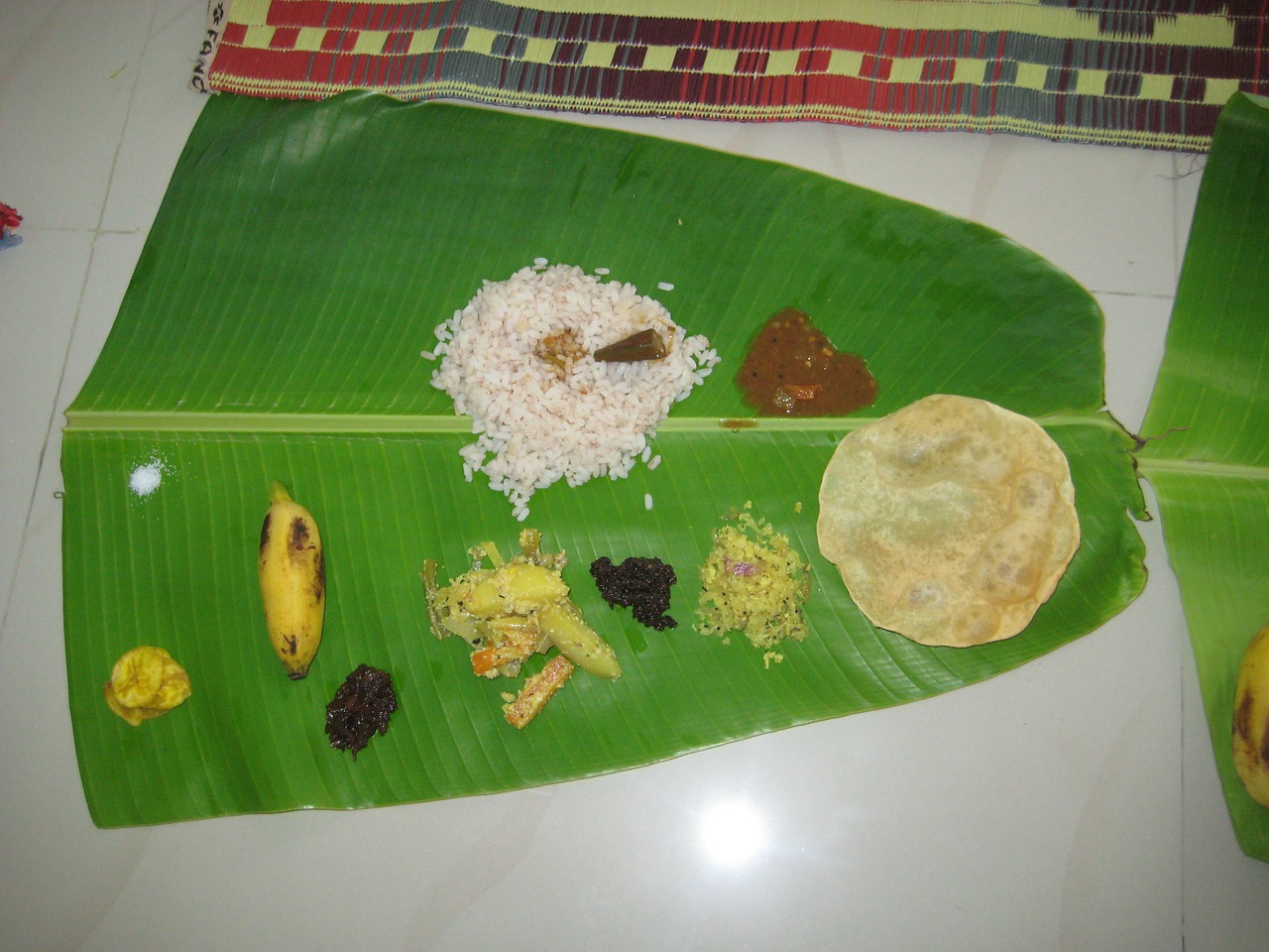 Sadya, Onam, Bananų Lapai, Kerala, Maistas, Ryžiai, Tradicinis, Paprastas, Chapati, Indijos