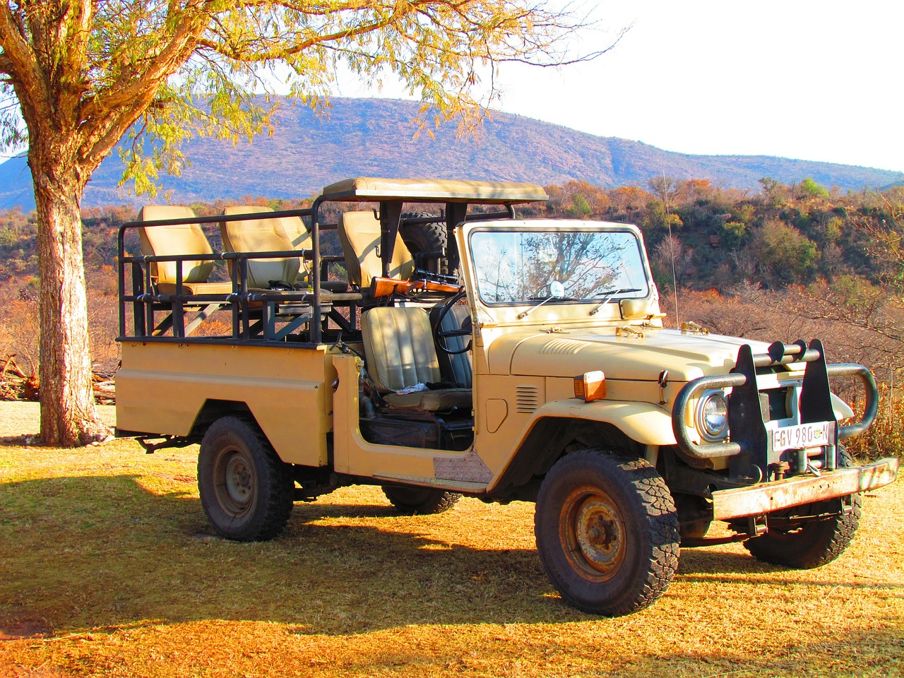 Safari, Jeep, Transporto Priemonė, Offroad, Off Road, Parkas, Pietų Afrika, Afrika, Safari Jeep, Toyota