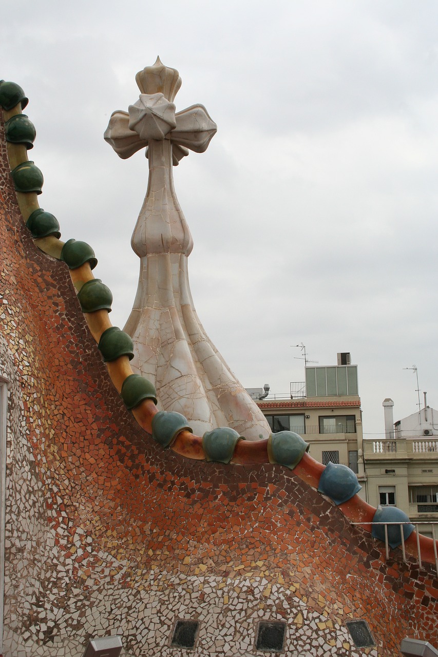 Casa Batlló, Kaulų Namai, Stogas, Gaudi, Barcelona, Orientyras, Ispanija, Katalonija, Architektūra, Europa