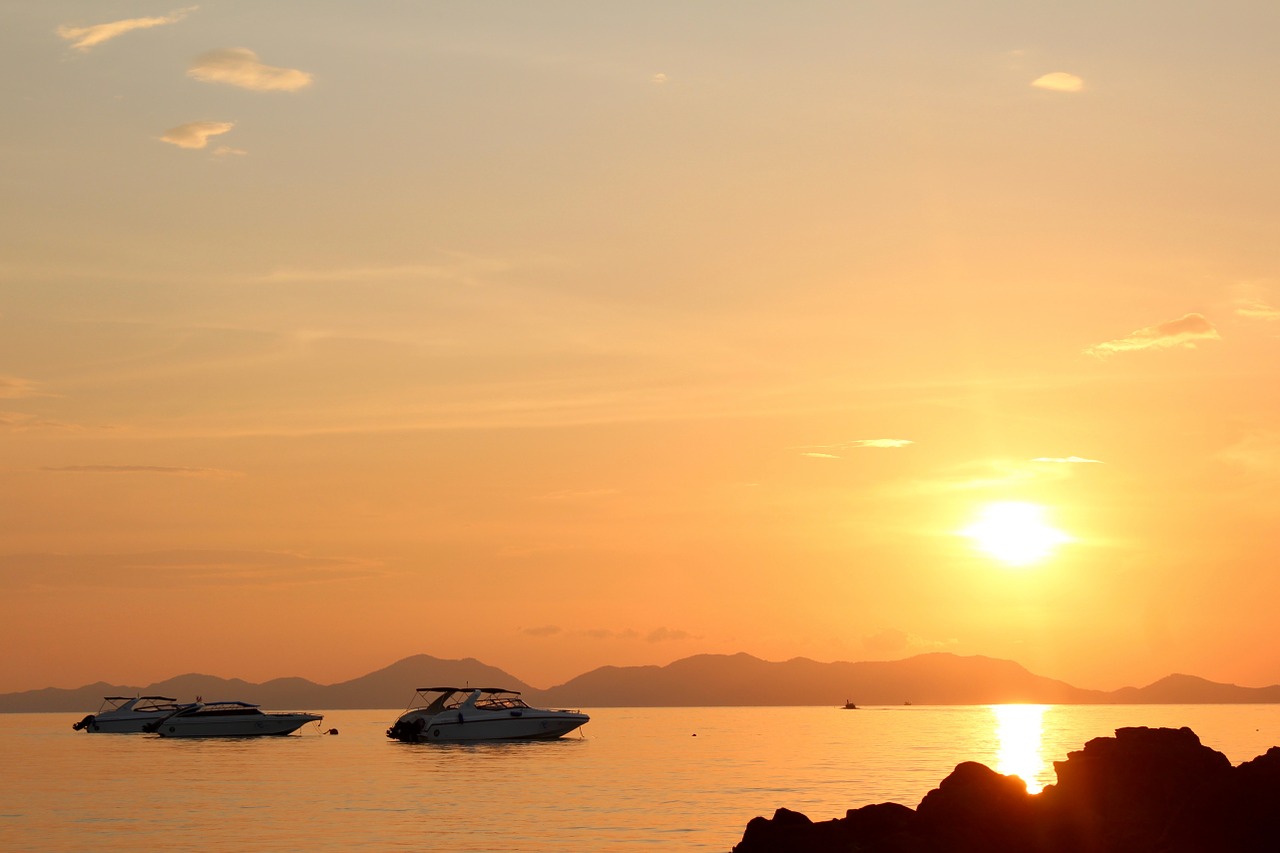 Burinė Valtis, Saulėlydis, Boot, Jūra, Maljorka, Nuotaika, Vanduo, Abendstimmung, Romantiškas, Vakarinis Dangus