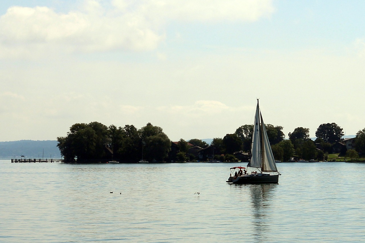 Burinė Valtis, Sala, Laivas, Boot, Vanduo, Ežeras, Chiemsee, Gamta, Šventė, Atsipalaidavimas