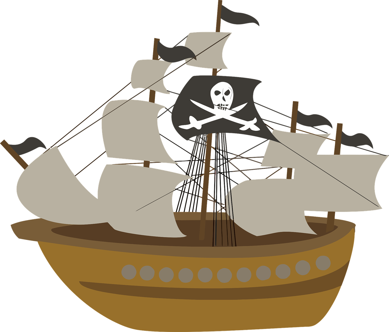 Buriuotojas, Piratų Laivas, Laivas, Piratai, Buriu, Laivas, Burlaivis, Jūrinis, Nemokama Vektorinė Grafika, Nemokamos Nuotraukos