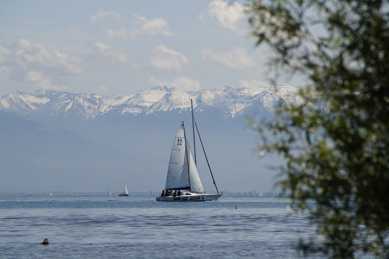 Burlaiviai, Ežero Konstanta, Alpių, Panorama, Kraštovaizdis, Ežeras, Vanduo, Laivas, Boot, Buriu