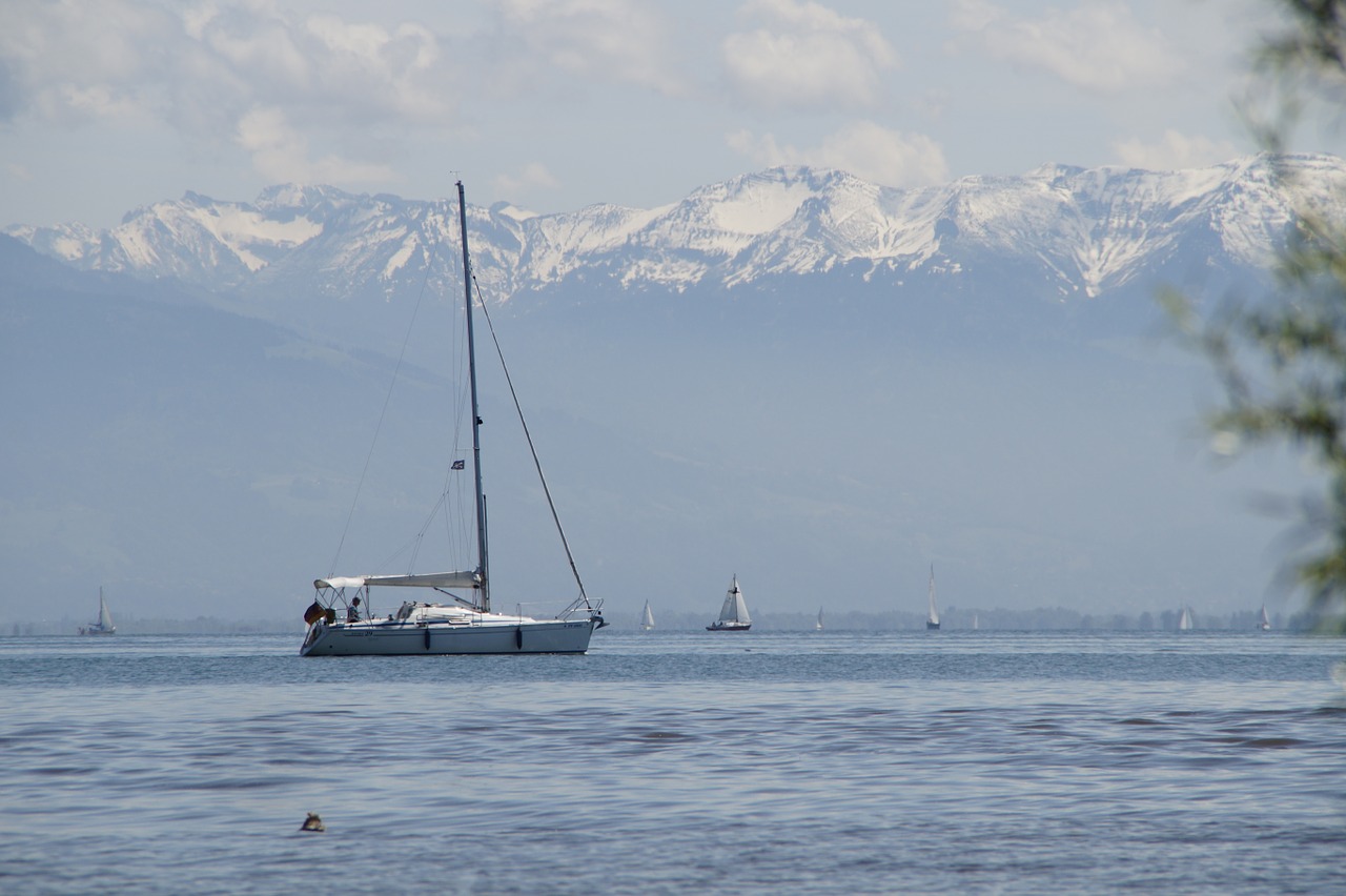 Burlaiviai, Ežero Konstanta, Alpių, Panorama, Kraštovaizdis, Ežeras, Vanduo, Laivas, Boot, Buriu