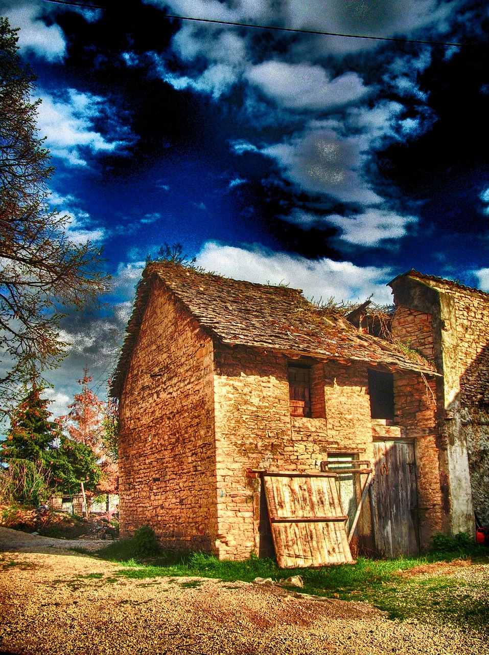 Saint Marcel Bel Accueil, France, Pastatas, Tvartas, Shed, Struktūra, Architektūra, Kaimas, Hdr, Dangus