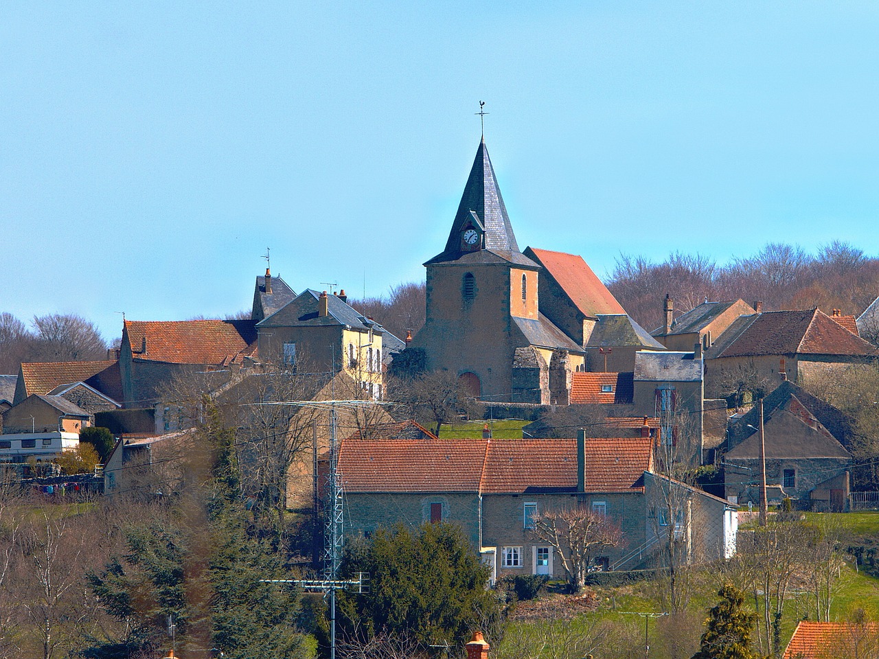 Saint Martin Of Le Puy, Morvan, Nièvre, France, Burgundija, Kraštovaizdis, Mėlynas, Dangus, Namai, Nemokamos Nuotraukos