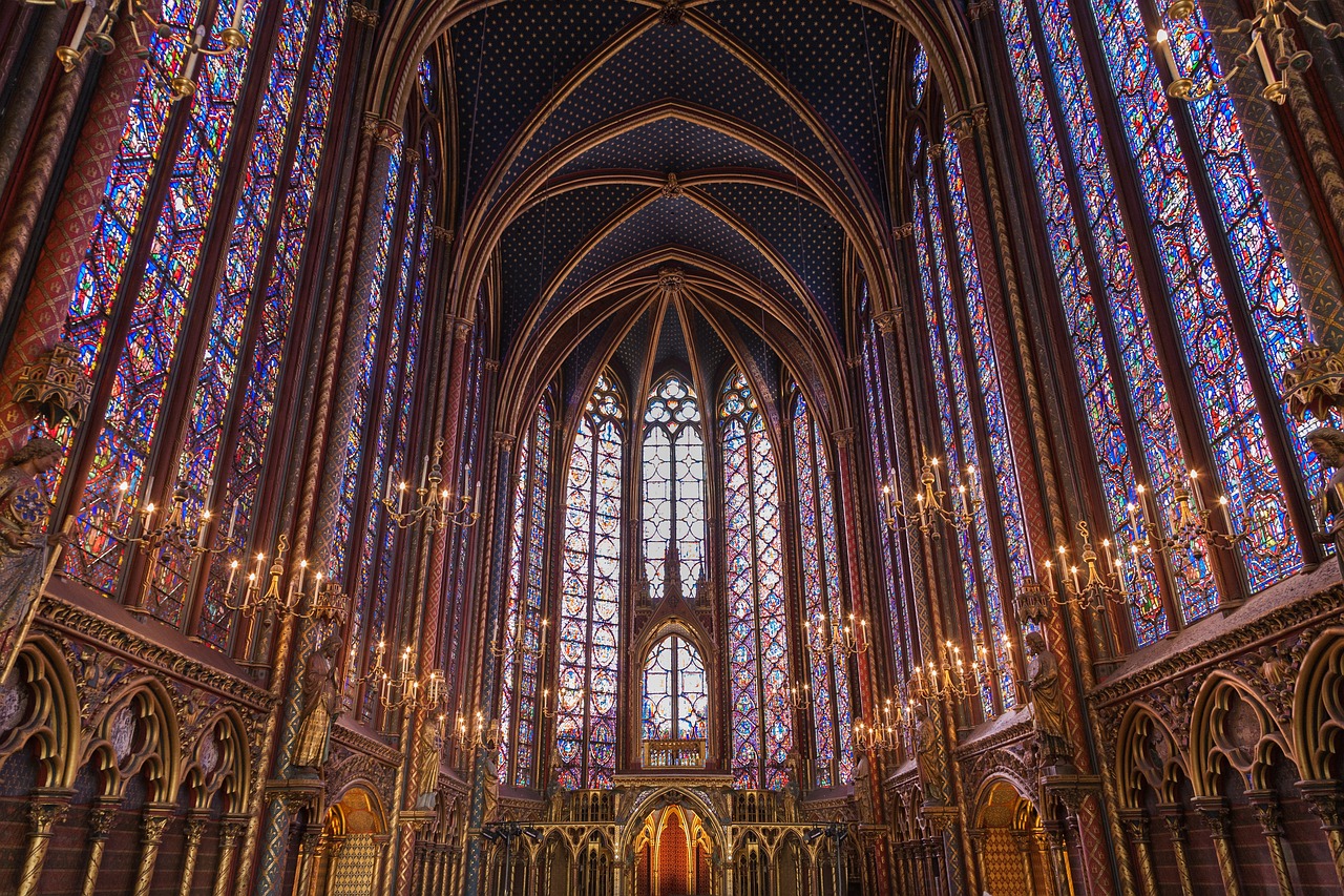 Sainte-Chapelle, Vitražas, Paris, Bažnyčia, Architektūra, France, Spalvinga, Nemokamos Nuotraukos,  Nemokama Licenzija