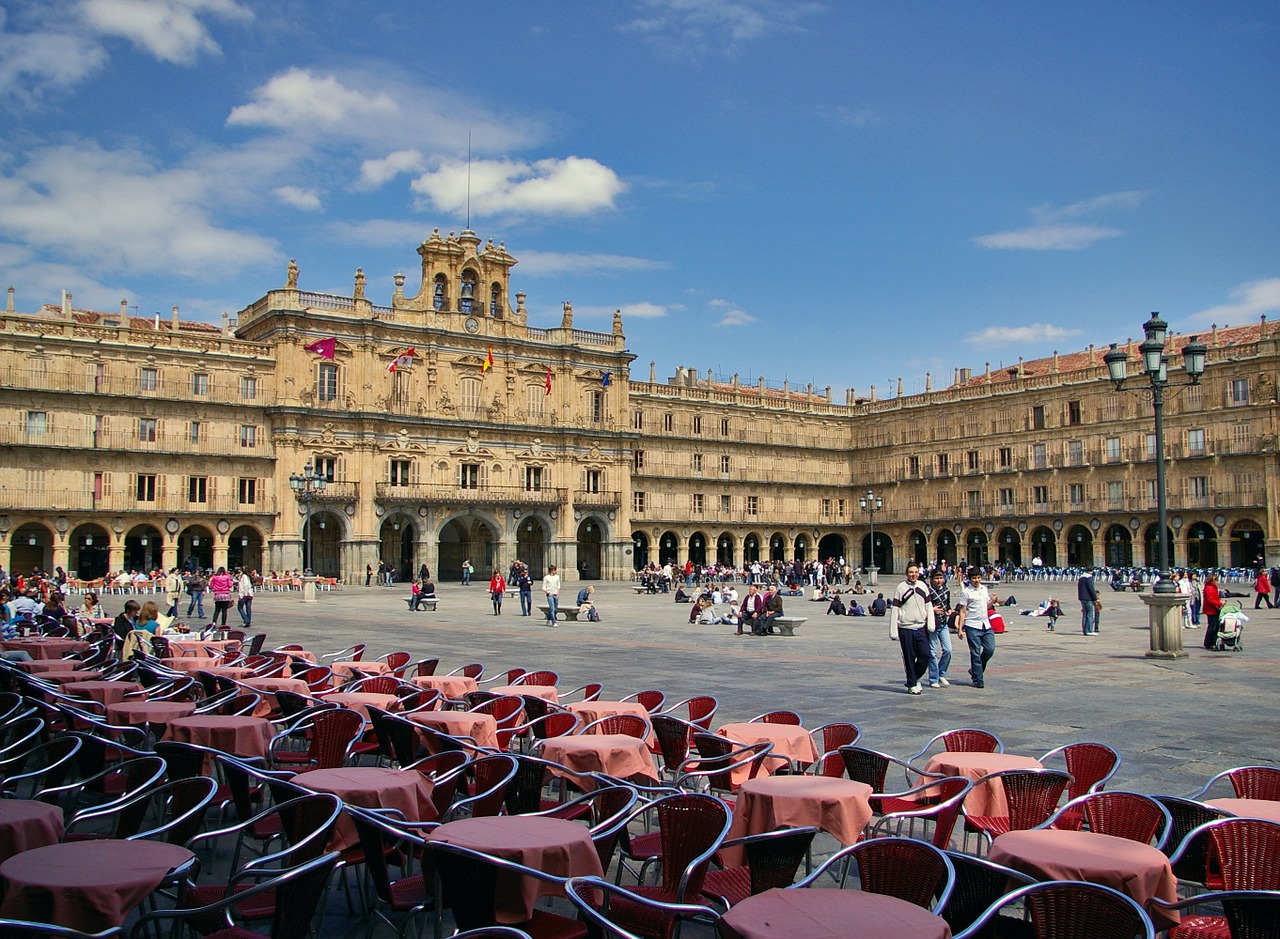 Salamanca, Plaza Meras, Kėdės, Stalai, Kvadratas, Ispanija, Nemokamos Nuotraukos,  Nemokama Licenzija