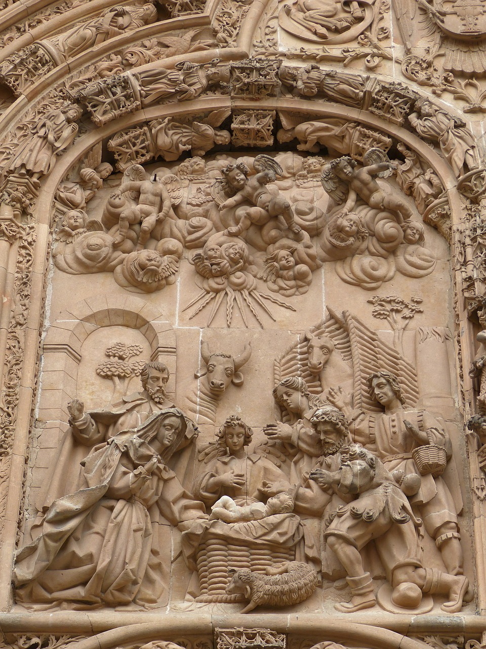 Salamanca, Ispanija, Istoriškai, Kastilija, Fasadas, Bažnyčia, Dom, Vaizdas, Palengvėjimas, Kalėdos