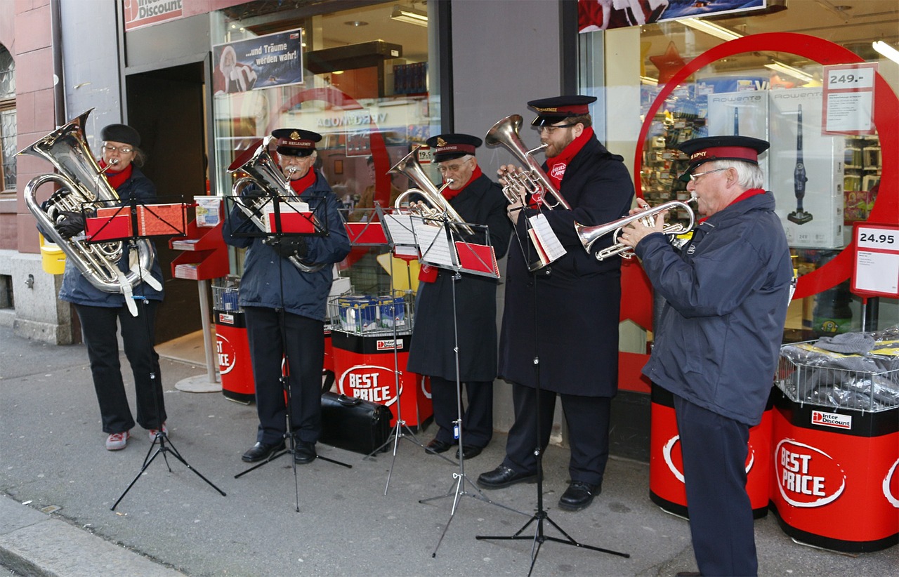 Gelbėjimo Armija, Kalėdų Muzika, Muzikos Grupė, Kalėdos, Kalėdų Rinka, Kalėdinis Stendas, Žiema, Kalėdų Laikas, Vakaras, Kūčios