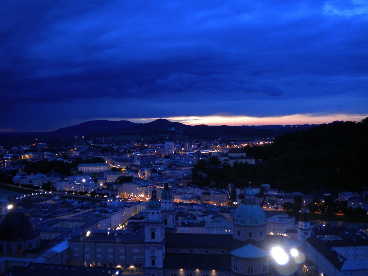 Salzburg, Naktis, Austria, Hohensalzburgo Tvirtovė, Vaizdas, Saulėlydis, Nemokamos Nuotraukos,  Nemokama Licenzija