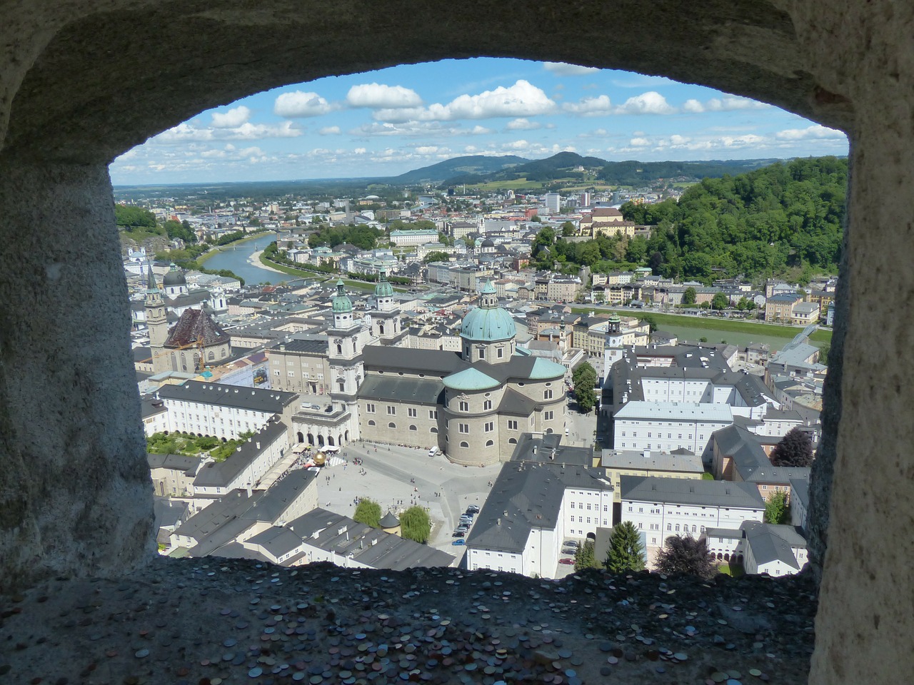 Salzburg, Miestas, Perspektyva, Žiūrėdamas, Miesto Vaizdas, Hohensalzburgo Tvirtovė, Pilis, Tvirtovė, Orientyras, Austria