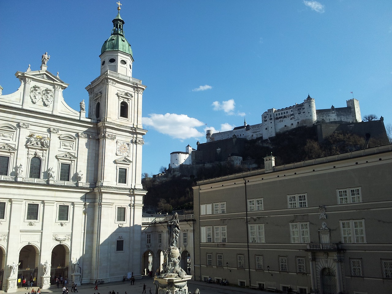 Salzburg, Dom, Bažnyčia, Salzburgo Katedra, Pastatas, Miestas, Architektūra, Austria, Katedra, Katedros Aikštė