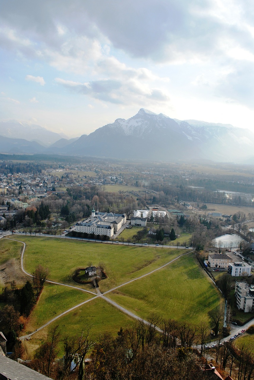 Salzburg, Austria, Europa, Oro Vaizdas, Antena, Architektūra, Panorama, Miestas, Miesto Panorama, Pastatas