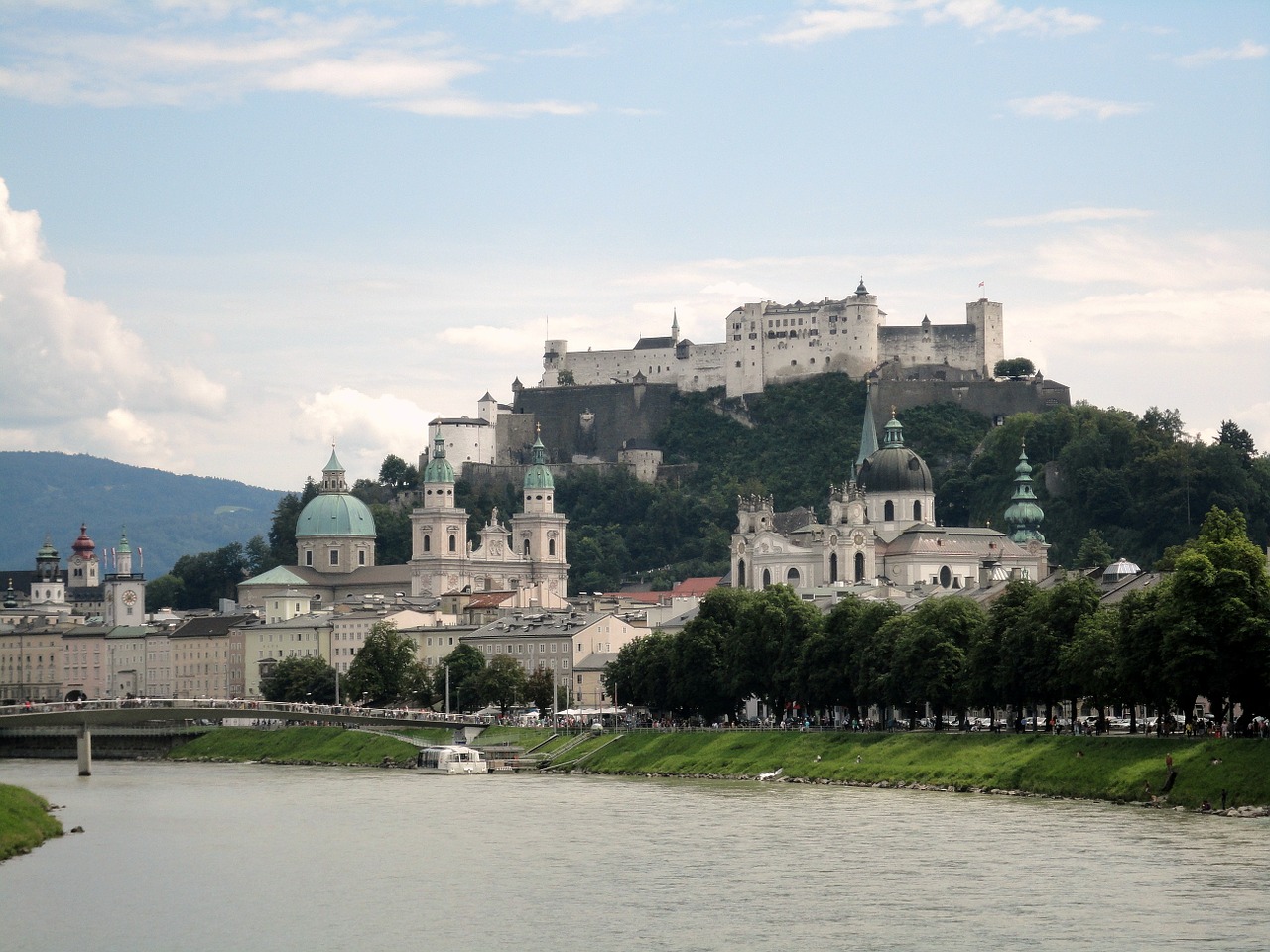 Salzburg, Austria, Pilis, Senamiestis, Upė, Orientyras, Bažnyčios, Nemokamos Nuotraukos,  Nemokama Licenzija