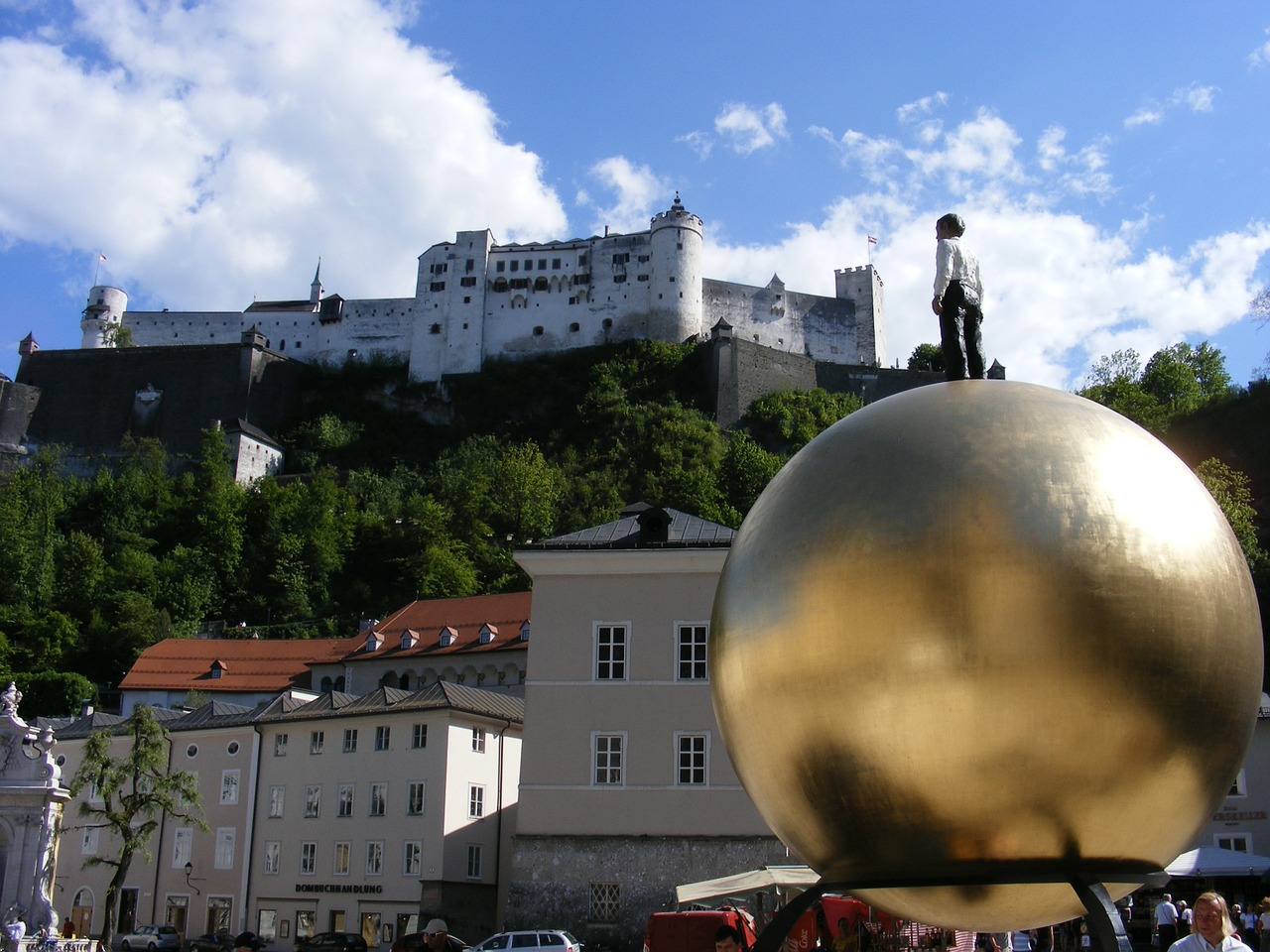 Salzburg, Austria, Miestas, Statula, Nuotaika, Hohensalzburgo Tvirtovė, Pilis, Pastatas, Architektūra, Architektūra