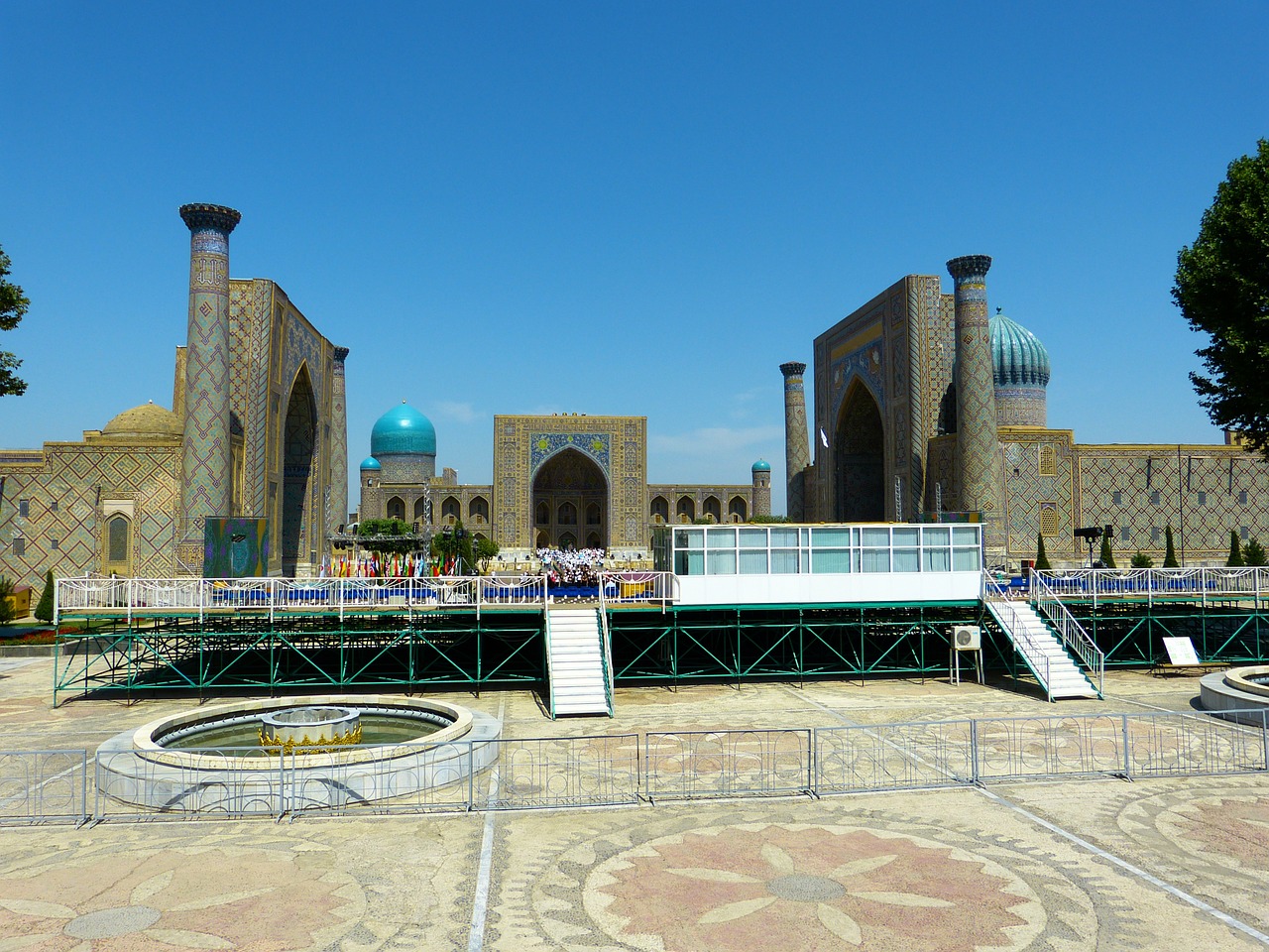 Samarkandas, Registruojantis Kvadratas, Uzbekistanas, Sher Dor Madrassah, Ulugbek Medrese, Ilya Kori Madrasah, Smėlio Vieta, Erdvė, Madrėjos, Minaretas