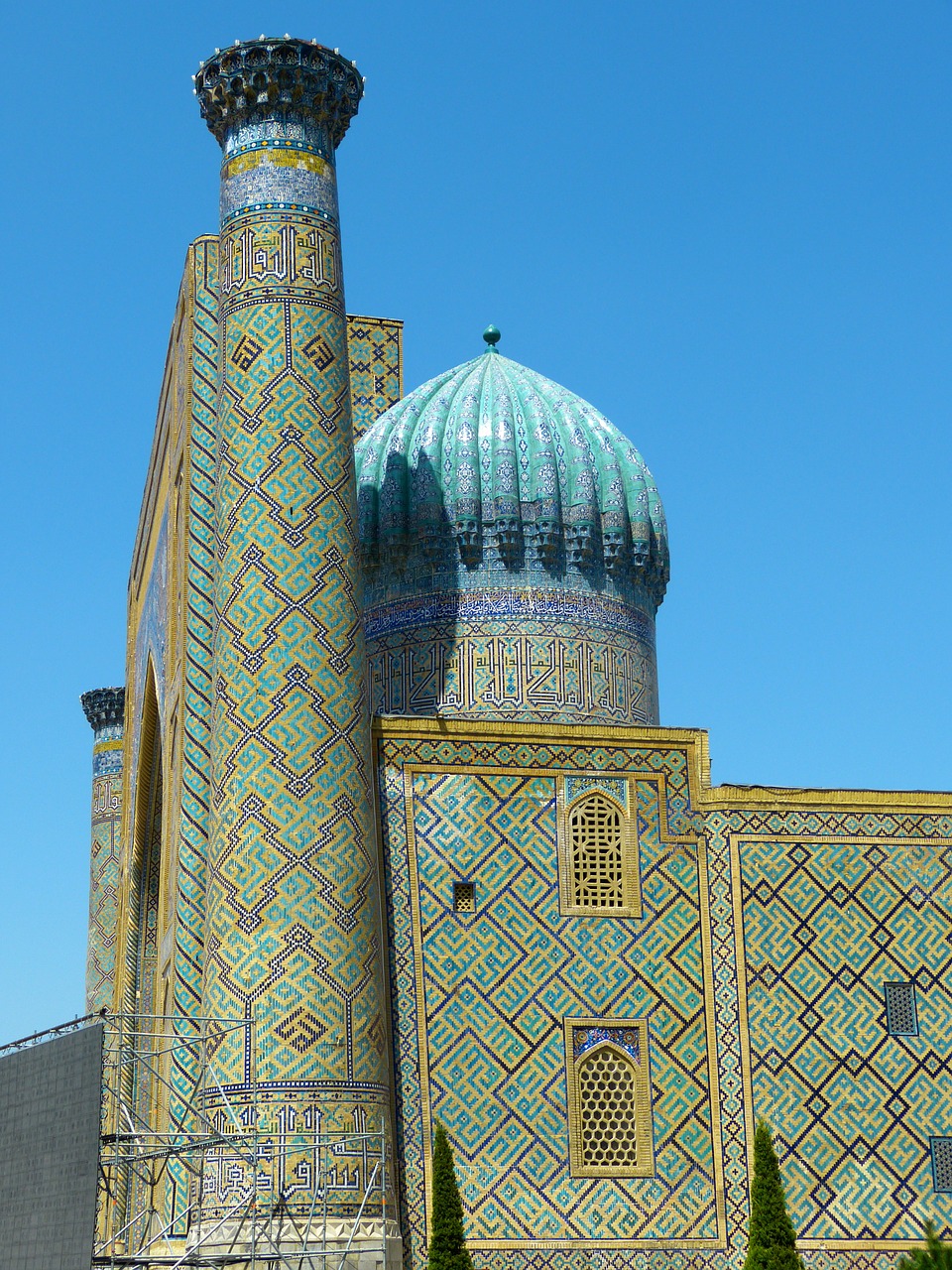 Samarkandas, Medrese, Uzbekistanas, Mozaika, Modelis, Kilniai, Turkis, Majolika, Keramika, Plytelės