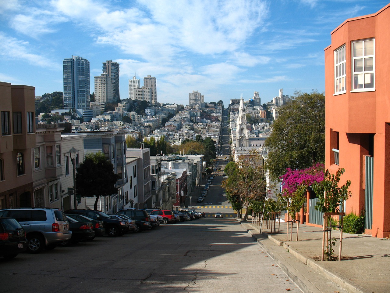 San Franciskas, Kalifornija, Gatvė, Miestas, Orientyras, Panorama, Amerikietis, Centro, Usa, San Francisco Skyline