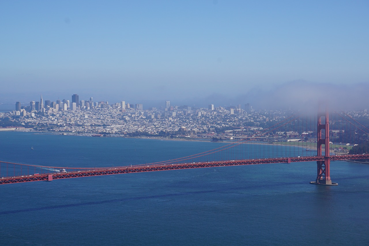 San Franciskas, Papludimys, Jūra, Kraštovaizdis, Gamta, Dangus, Auksinių Vartų Tiltas, Jūrų, Pakrantės, Maudyklos Paplūdimys