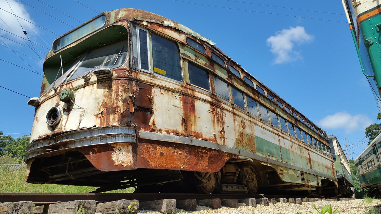 San Franciskas, Gatvių Automobilis, Tramvajus, Jūros Vaizdas, Vežimėlis, Geležinkelis, Paliktas, Senovinis, Grunge, Sunkus