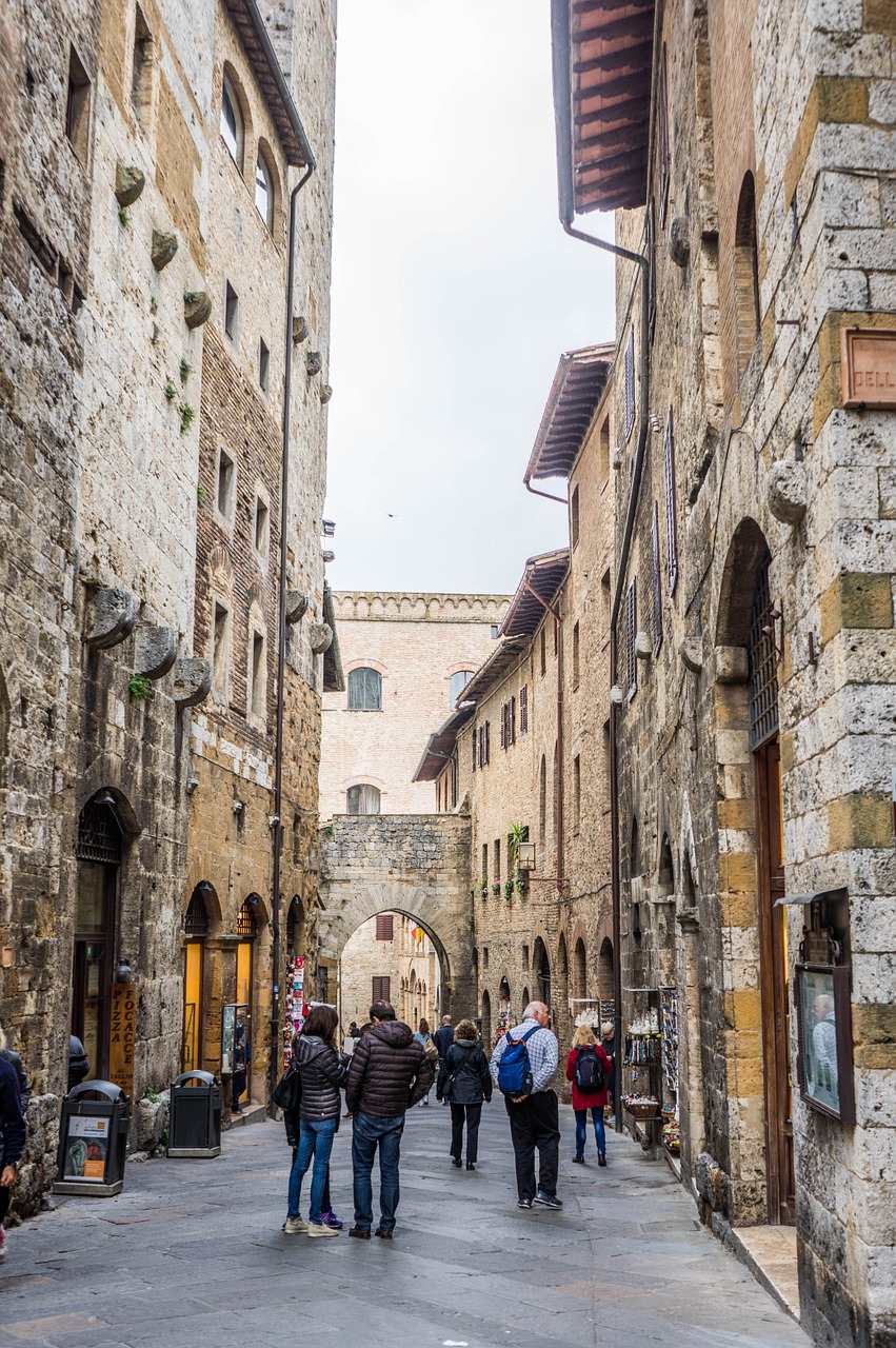 San Gimignano, Italy, Toskana, Architektūra, Gatvė, Senovės, Istorinis, Viduramžių, Turizmas, Istorinis