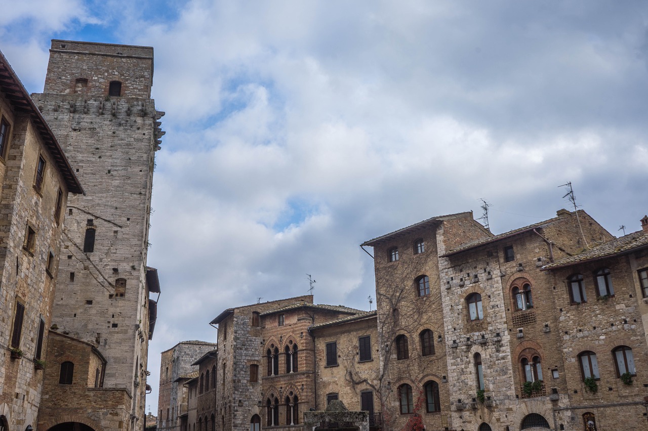 San Gimignano, Italy, Toskana, Bokšto Architektūra, Senovės, Istorinis, Viduramžių, Turizmas, Istorinis, Lauke