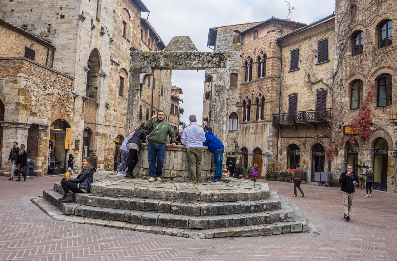 San Gimignano, Italy, Toskana, Architektūra, Senovės, Istorinis, Viduramžių, Turizmas, Istorinis, Lauke