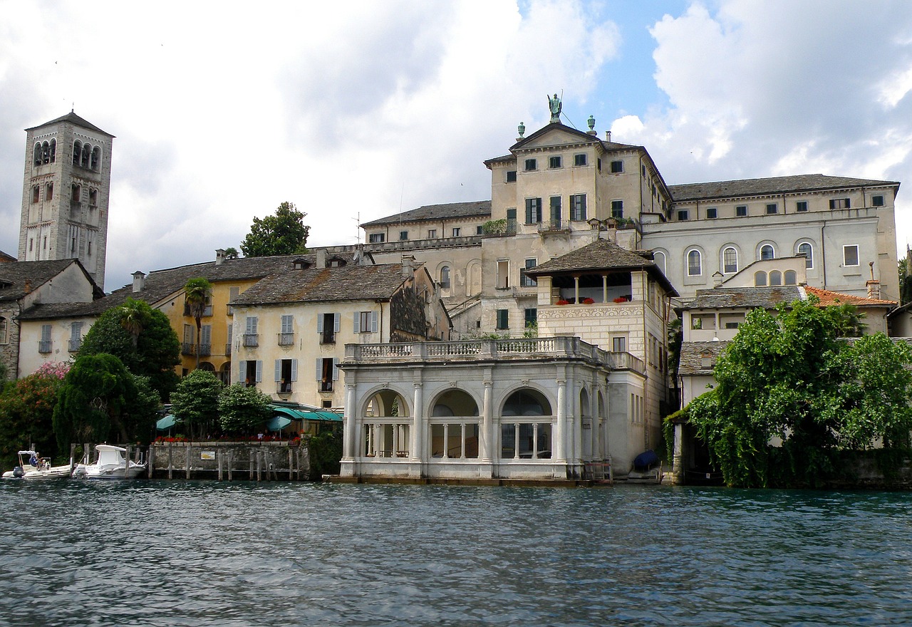 San Giulio, Italy, Sala, Pastatai, Rūmai, Pilis, Architektūra, Ežeras, Vanduo, Medžiai