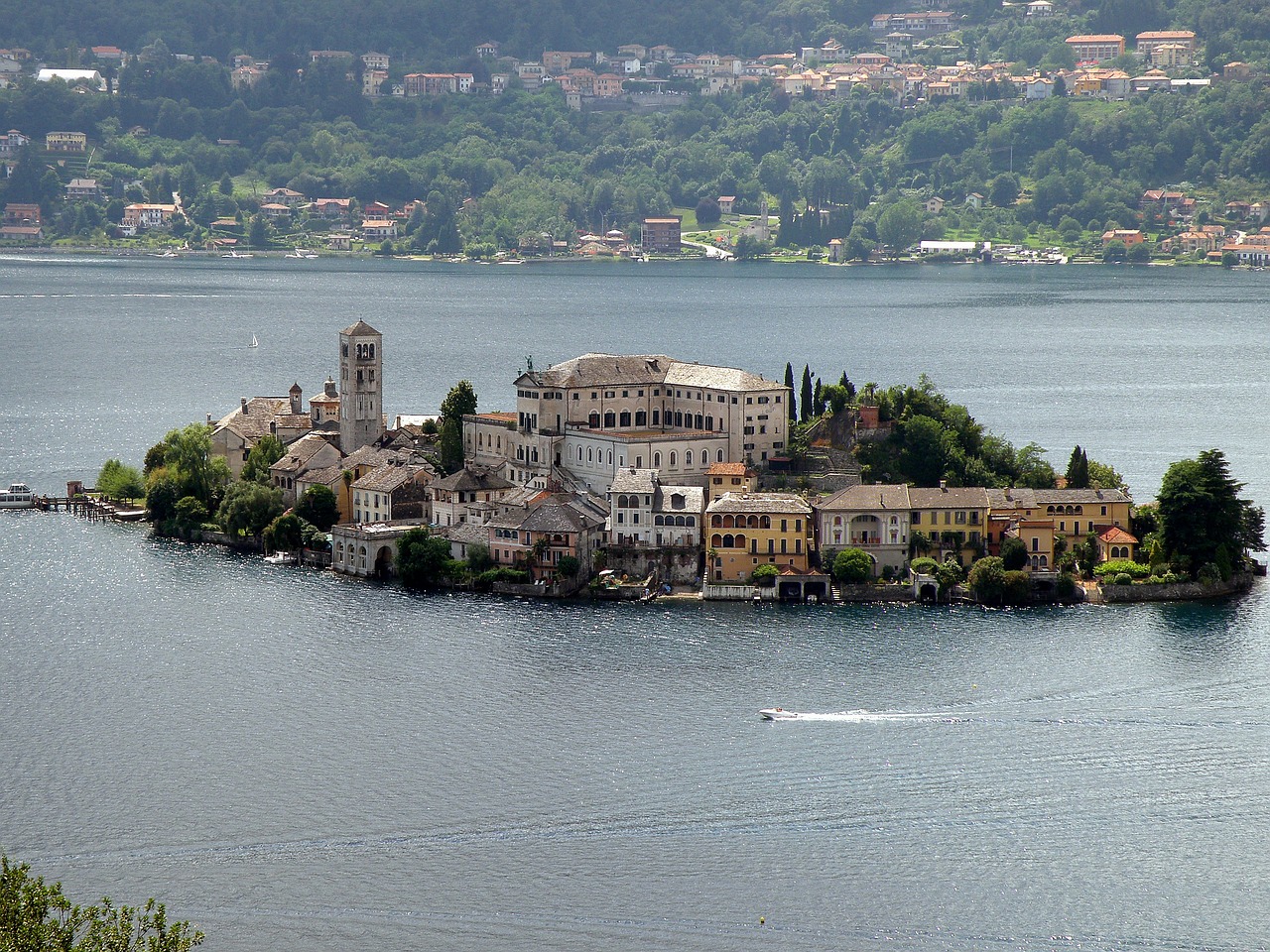 San Giulio, Italy, Sala, Pastatai, Rūmai, Pilis, Architektūra, Ežeras, Vanduo, Medžiai