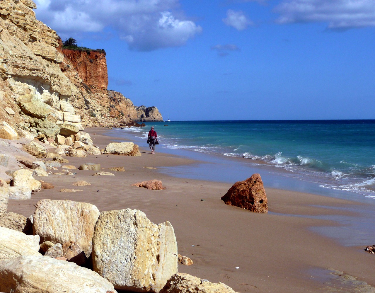 Smėlio Paplūdimys Uolos Pakrantė, Algarve, Nemokamos Nuotraukos,  Nemokama Licenzija