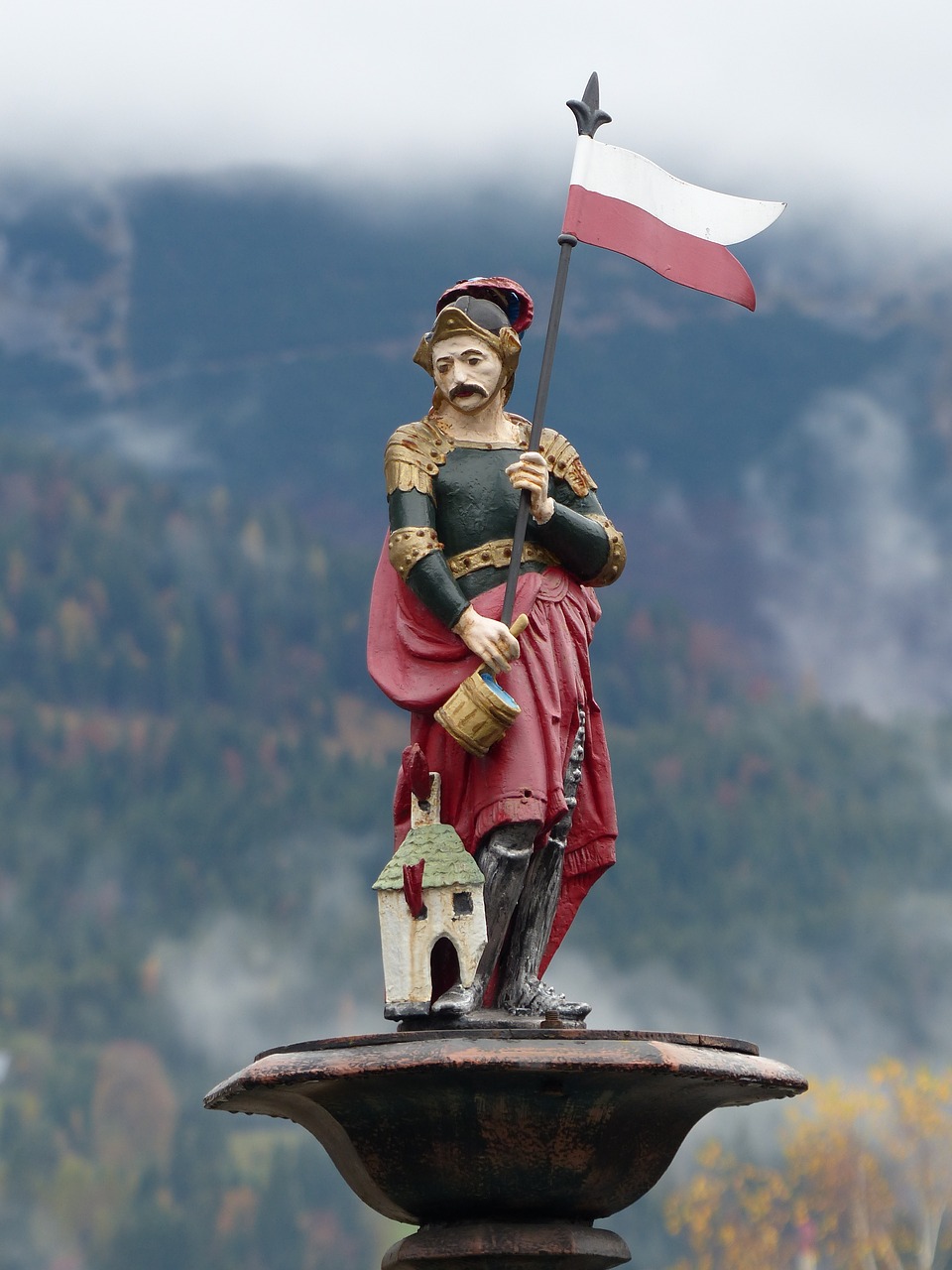 Sankt Florian, Fontanas, Ellmau, Tyrol, Figūra, Wilderkaiser, Alpių, Kaiser Kalnai, Austria, Įspūdingas