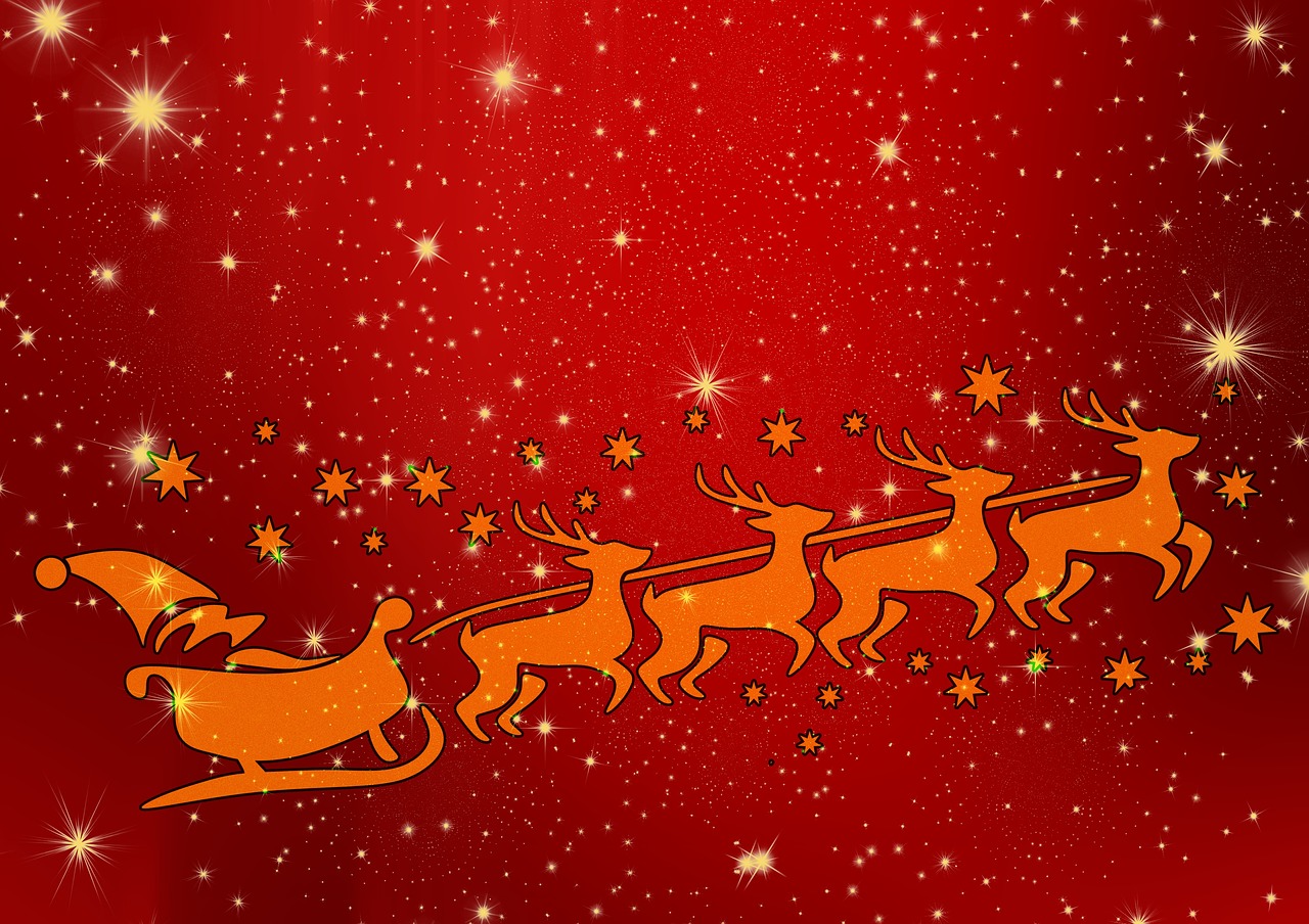 Santa, Šiaurės Elniai, Kalėdos, Claus, Žiema, Šventė, Šventė, Hirsch, Sniegas, Gruodžio Mėn .