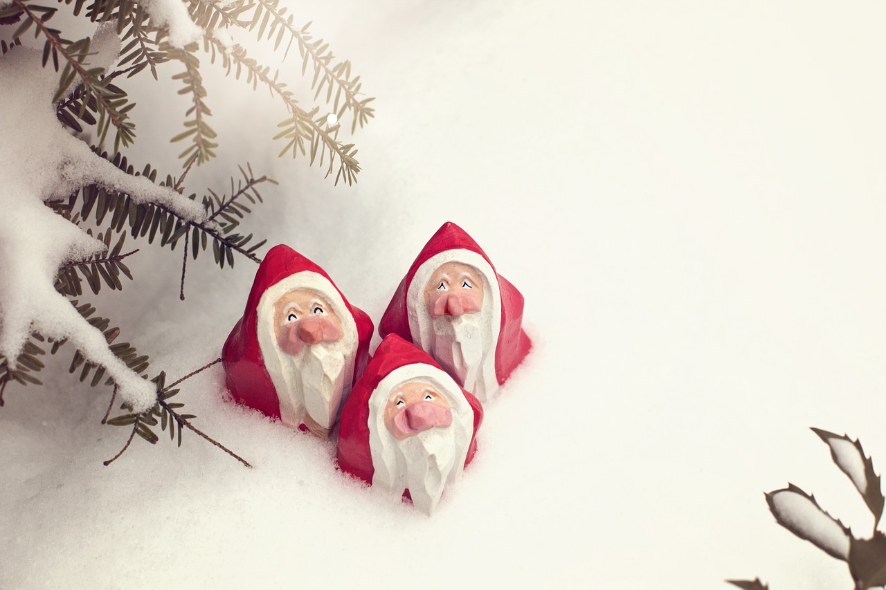 Santa, Kalėdos, Claus, Šventė, Žiema, Raudona, Skrybėlę, Balta, Linksmas, Gruodžio Mėn .